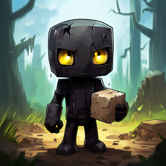 Forest Enderman with Stone